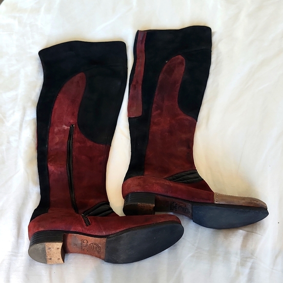 Hand crafted Cnc Costume National over the Knee Boots suede - Picture 1 of 6